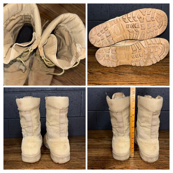 US Military Desert Combat Boots Vibram Sole Tan Roughout Men’s 11.5 main image 5